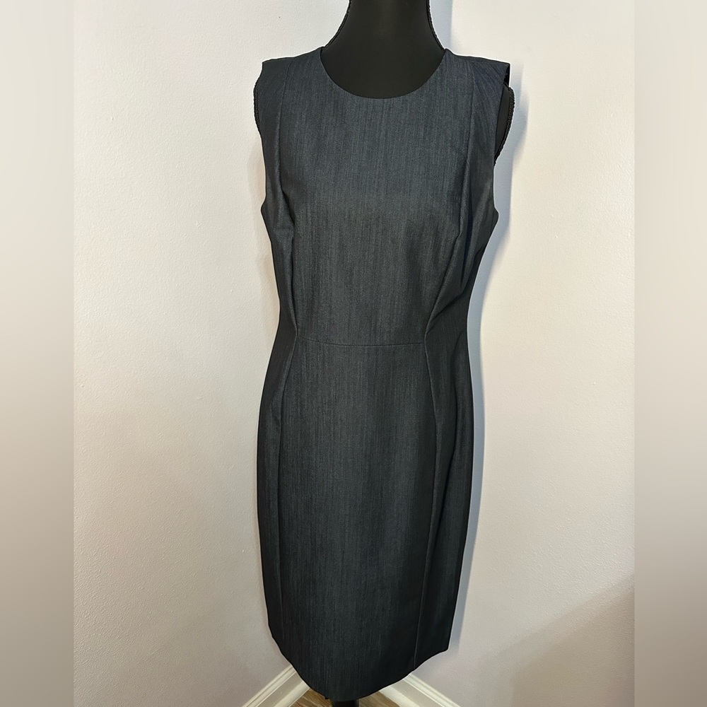 Elegant denim dark blue  Sleeveless Dress